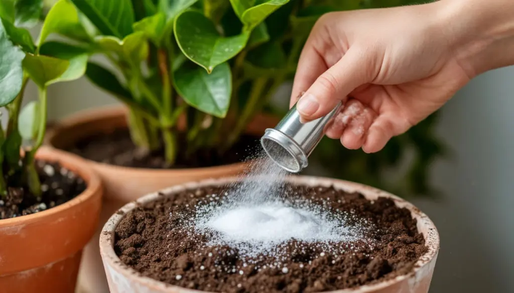 Bakpulver i blomkrukan? Därför förhindrar det mögelbildning under vintern!