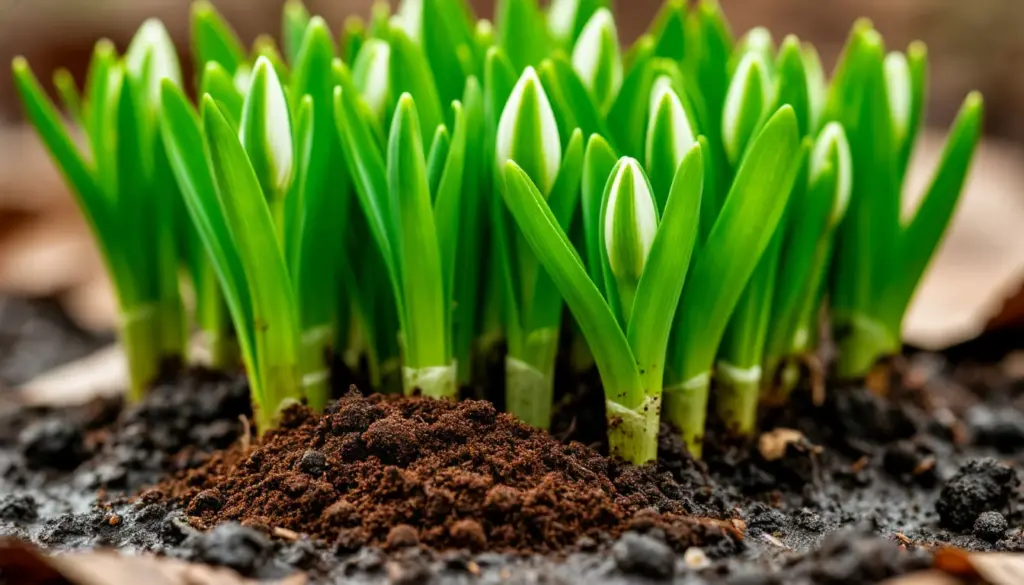 Kaffesump bland snödroppar? Den överraskande effekten på tidig blomning.