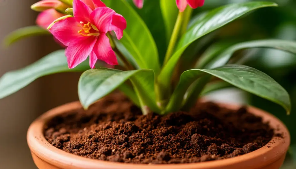 Kaffesump i krukväxten? Forskare upptäcker att det ökar blomning med 40%.