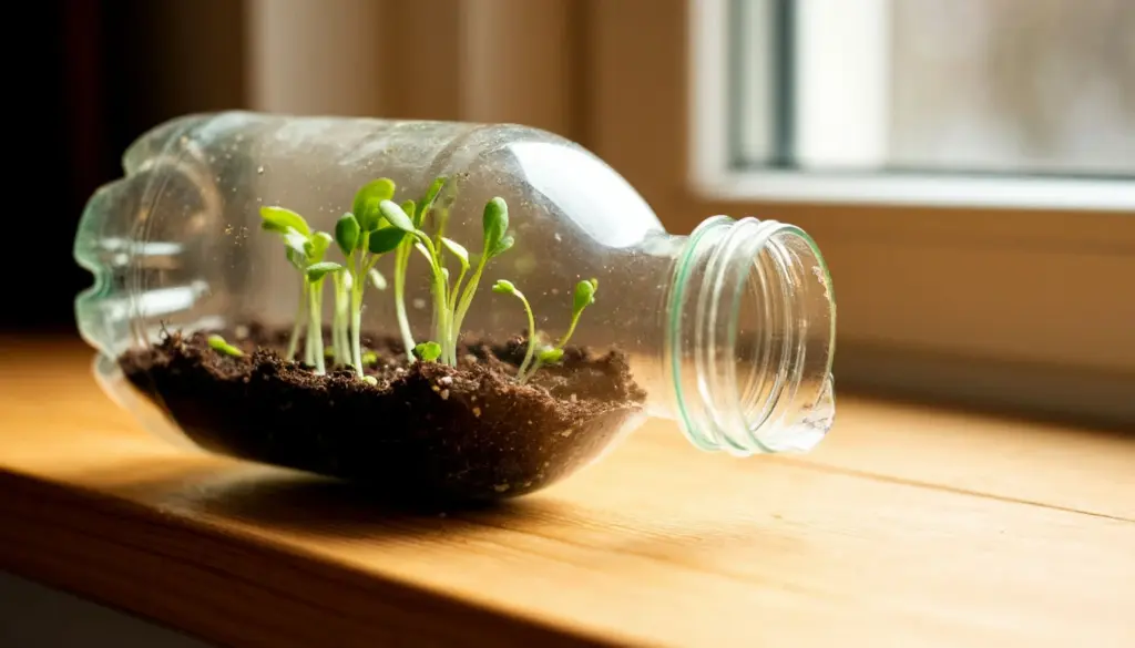 Plastflaskor i fönsterbrädan? Så skapar du det perfekta miniväxthuset för vinterfrön